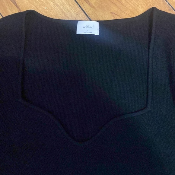 Wilfred Black Ribbed crop Top sweater - Picture 3 of 4